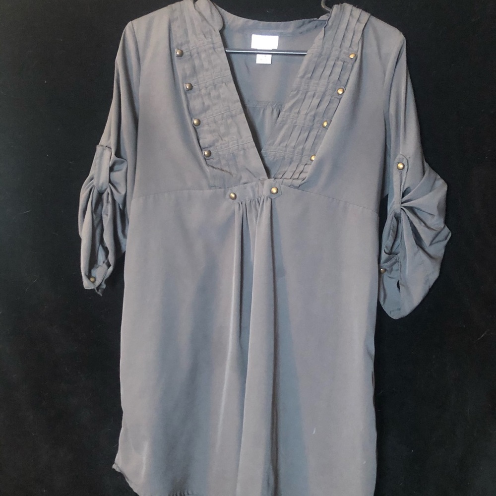 Long grey dress shirt